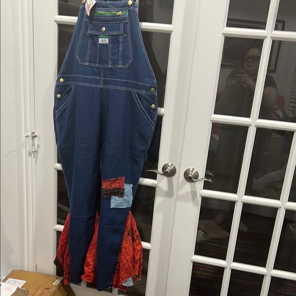 Liberty Women's Denim Overalls with Red Accents - Picture 1 of 8
